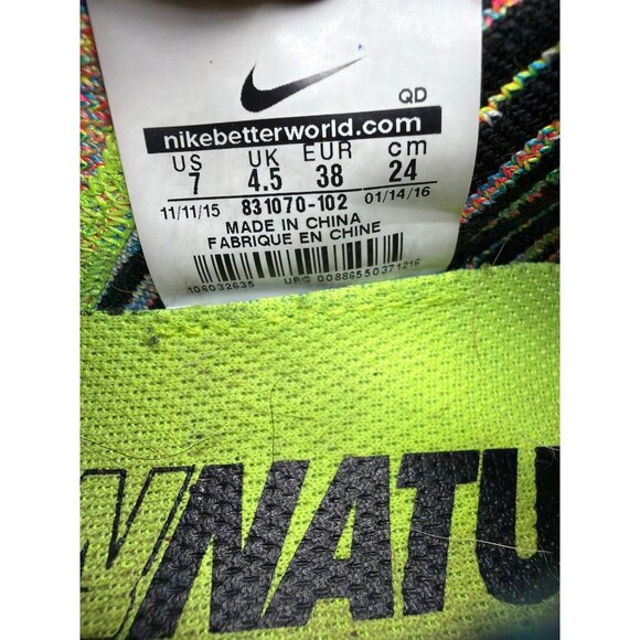 Nike Free Rn Flyknit Multicolor Running Shoes size 7 - Picture 7 of 8